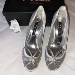 Silver Crystal  Rhinestone Heels
